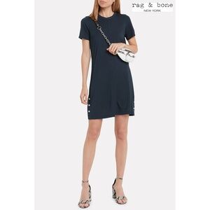 RAG & BONE WOMEN NWT ALLEGRA VISCOSE BLEND JERSEY SALUTE T-SHIRT MINI DRESS. XS